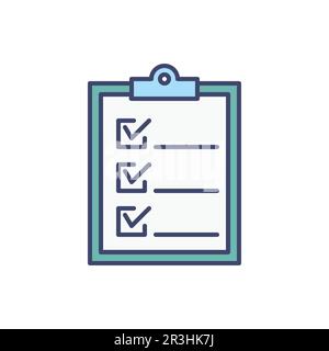 Vektorliniensymbol für die Zwischenablage. Lineares Symbol für Aufgabenplanung. Checkliste. Aufgabenliste. Projektmanagement. Aufgabenliste. Isoliert auf weißem Hintergrund. Ve Stock Vektor