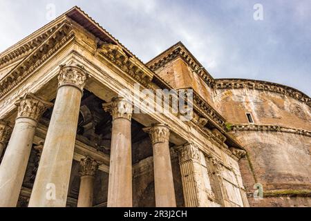 Architektonische Details des Pantheon in Rom Stockfoto