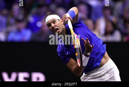 Aktenfoto von Rafael Nadal vom 23.-09-2022. Der Spanier wird erst in diesem Jahr in Form einer Statue bei Roland Garros sein, nachdem er mitgeteilt hat, dass das Ende einer der großen Sportkarrieren bevorsteht. Ausgabedatum: Mittwoch, 24. Mai 2023. Stockfoto