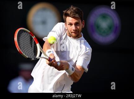 Dateifoto von 08-07-2022 von Cameron Norrie. Es war ein eher unterdrückender Frühling für Großbritanniens führende Akteure, und die Hoffnungen auf eine starke French Open scheinen weit entfernt zu sein. Ausgabedatum: Mittwoch, 24. Mai 2023. Stockfoto