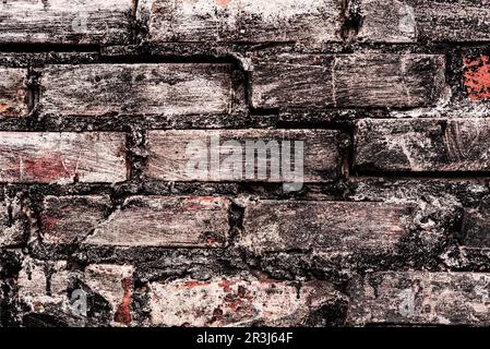 Textur, Ziegelstein, Wand, kann es als Hintergrund verwendet werden. Brick Textur mit Kratzern und Rissen. Stockfoto