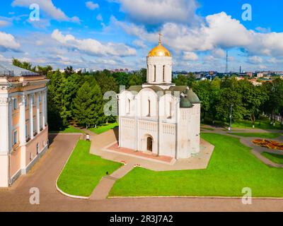 Saint Demetrius Kathedrale Luftpanorama in Vladimir Stadt, Goldener Ring von Russland Stockfoto