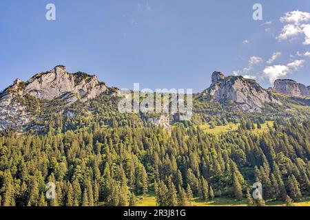 Felslandschaft im Alpengebiet um die Staubern Stockfoto