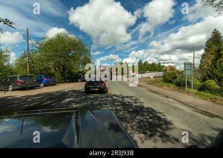 Kontrollierter Bahnübergang, Lydney. Stockfoto