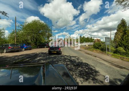 Kontrollierter Bahnübergang, Lydney. Stockfoto