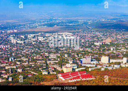 Pyatigorsk Stadtzentrum Luftpanorama. Pyatigorsk ist eine Kurstadt in kaukasischen Mineralwässern Region, Stawropol Region in Russland Stockfoto