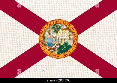 Flagge Floridas. Flagge des US-Bundesstaates Florida. Das Symbol von Florida Stockfoto