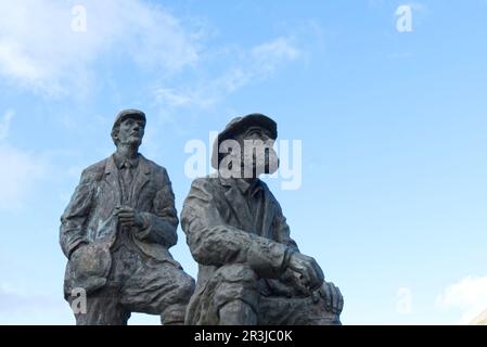 Sligachan, Collie und MacKenzie Statue, Isle of Skye, Highland, Schottland, Großbritannien Stockfoto