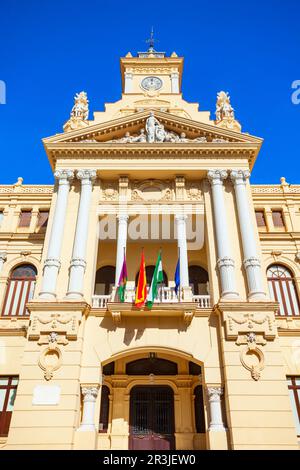 Rathaus oder Ayuntamiento in Malaga. Malaga ist eine Stadt in der andalusischen Gemeinde in Spanien. Stockfoto