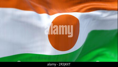 Nahaufnahme der nigrischen Nationalflagge Stockfoto