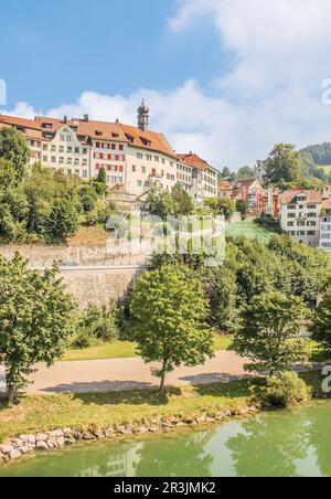 Lichtensteig, altes Rathaus, Canton St. Gallen, Schweiz Stockfoto