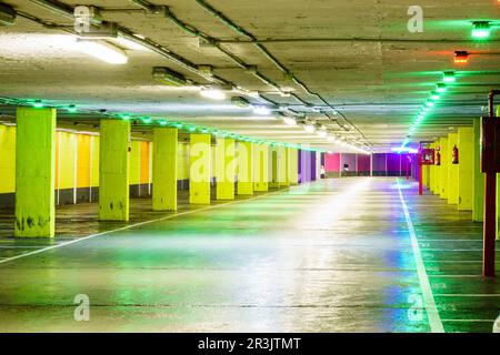 Parkplatz del Parque del mar, Palma De Mallorca, Mallorca, Balearen, Spanien. Stockfoto