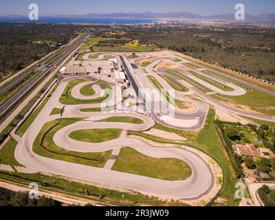 Circuito de Llucmajor Rennarena, Länge: 3.200 Meter, Gemeinde Llucmajor, Mallorca, Balearen, Spanien, Europa. Stockfoto