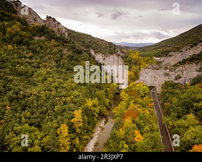 Foz de biniés, Cordillera pirenaica, Provincia de Huesca, Aragón, Spanien, Europa. Stockfoto