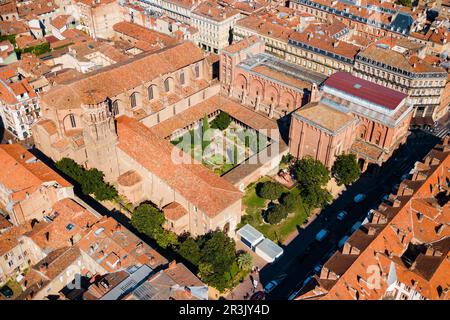 Musee des Augustins de Toulouse oder Musee des Beaux-Arts Luftpanorama, ein Museum der bildenden Künste in Toulouse, Frankreich Stockfoto