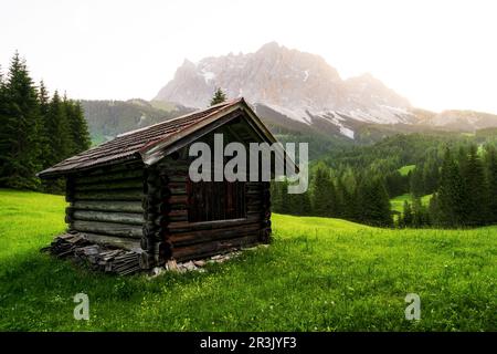 Berghütte in der Nähe von Ehrwald, Lermoos und Zugspitze Stockfoto