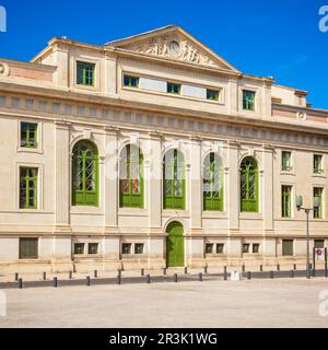 Gerichtsgebäude des Palais de Justice in der Stadt Nimes in Frankreich Stockfoto