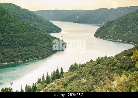 Canal de Lim, Limski-Kanal, Halbinsel Istrien, Croacia, Europa. Stockfoto