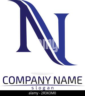 N Buchstabenvorlage für Logos Vektor und desain Stock Vektor