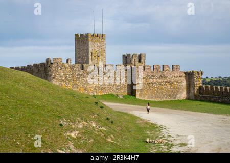 Castillo mittelalterliche, Obidos, Distrito de Évora, Alentejo, Portugal. Stockfoto