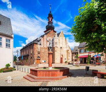 St. Jakobus ist eine katholische Kirche und eine ehemalige Gemeinde in Rüdesheim am Rhein, Stadt in der Region Hessen in Deutschland Stockfoto