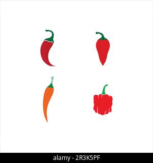 Red Hot Chili Symbol der natürlichen Vorlage vector Illustration Stock Vektor