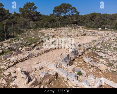 Archäologische Stätte Barbarìa II , Formentera, Pitiusas-Inseln, Balearengemeinschaft, Spanien. Stockfoto