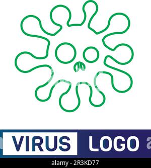 Virus Corona Virus Vector und Maske Design Logo Virus Vector und Design Symbol Symbol Stock Vektor