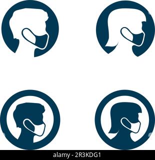 Virus Corona Virus Vector und Maske Design Logo Virus Vector und Design Symbol Symbol Stock Vektor