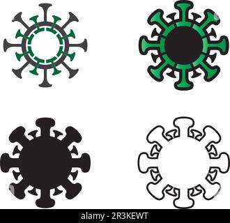 Virus Corona Virus Vector und Maske Design Logo Virus Vector und Design Symbol Symbol Stock Vektor