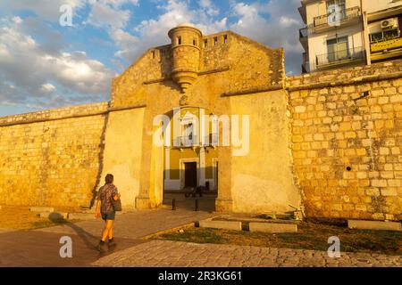 Von der Puerta de Mar aus gelangt man in die historische Altstadt, Campeche, Campeche State, Mexiko Stockfoto