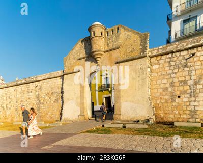 Von der Puerta de Mar aus gelangt man in die historische Altstadt, Campeche, Campeche State, Mexiko Stockfoto