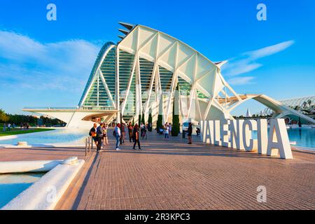 Valencia, Spanien - 15. Oktober 2021: Das Museu de les Ciencies Principe Felipe oder das Wissenschaftsmuseum Principe Felipe ist ein Wissenschaftsmuseum in Valencia, Spanien Stockfoto