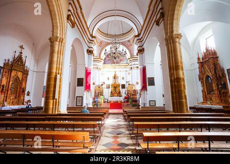 Antequera, Spanien - 22. Oktober 2021: Das Innere der Kirche Saint Sebastian in Antequera. Antequera ist eine Stadt in der Provinz Malaga, der Gemeinde Stockfoto