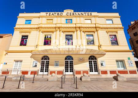 Malaga, Spanien - 23. Oktober 2021: Das Cervantes Theater oder Teatro Cervantes in Malaga. Malaga ist eine Stadt in der andalusischen Gemeinde in Spanien Stockfoto