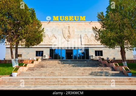 Samarkand, Usbekistan - 18. April 2021: Afrasiab Museum of Samarkand ist ein Museum an der historischen Stätte von Afrasiyab Stockfoto