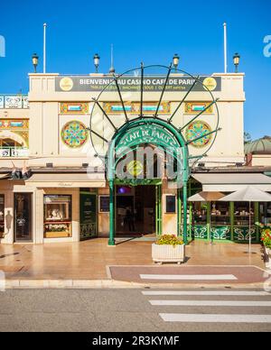 MONACO - 26. SEPTEMBER 2018: Casino Cafe de Paris in Monte Carlo in Monaco Stockfoto