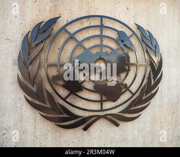 GENF, SCHWEIZ - 20. JULI 2019: Büro der Vereinten Nationen Genf oder UNOG befindet sich im Gebäude des Palais des Nations in Genf Stockfoto