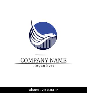 Wasser Wellen Symbol Vektor Grafik Design logo Stock Vektor