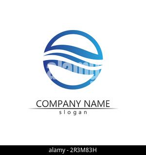 Wasser Wellen Symbol Vektor Grafik Design logo Stock Vektor