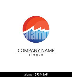 Wasser Wellen Symbol Vektor Grafik Design logo Stock Vektor