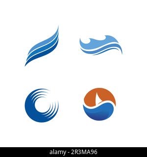 Wasser Wellen Symbol Vektor Grafik Design logo Stock Vektor