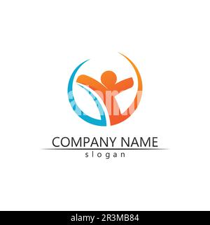 Design-Vorlage für Vektorlogo, Gruppennetzwerk und soziale Symbole der People Community Stock Vektor