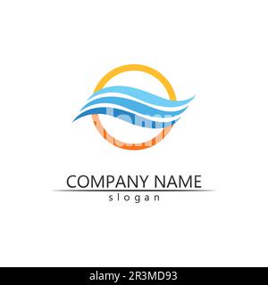 Wasser Wellen Symbol Vektor Grafik Design logo Stock Vektor