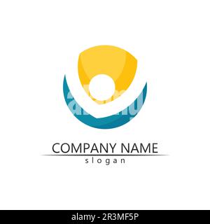Design-Vorlage für People Community, Pflegegruppennetzwerk und soziale Symbole Stock Vektor