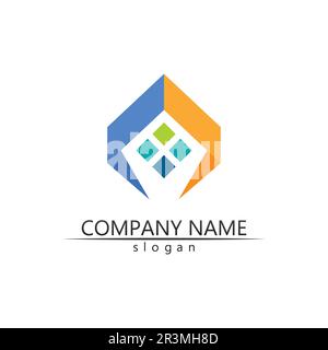 Vorlage für Vektor-Logo-Symbole für Immobilien und Wohngebäude Stock Vektor