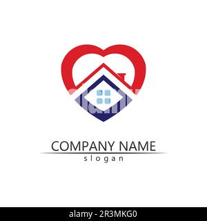 Vorlage für Vektor-Logo-Symbole für Immobilien und Wohngebäude Stock Vektor