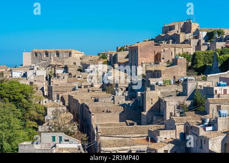 Das berühmte Bergdorf Erice im Westen Siziliens Stockfoto