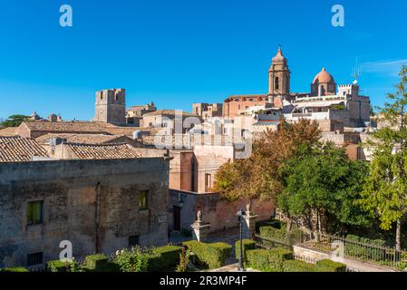 Das berühmte Bergdorf Erice im Westen Siziliens Stockfoto