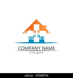 Vorlage für Vektor-Logo-Symbole für Immobilien und Wohngebäude Stock Vektor